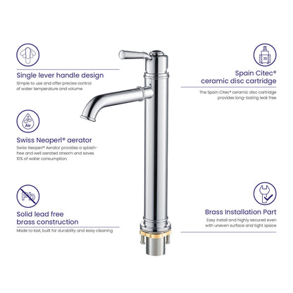 Victoria Single hole vessel faucet AT150013