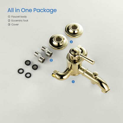 Aquavit Victoria polished gold bath shower mixer and installation components AT152200