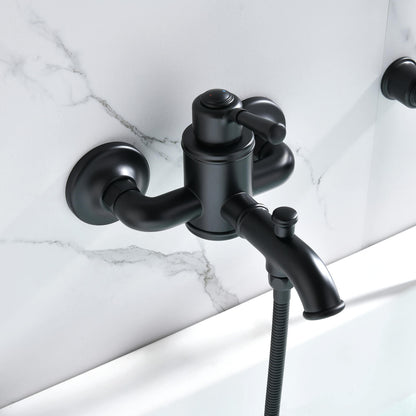 Aquavit Victoria matte black bath shower mixer with running bath spout AT152201