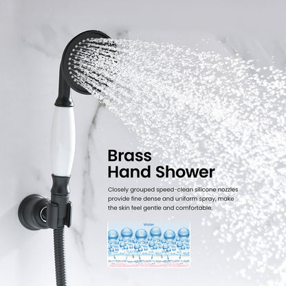 Aquavit Victoria single-function brass hand shower with full spray pattern AT152201