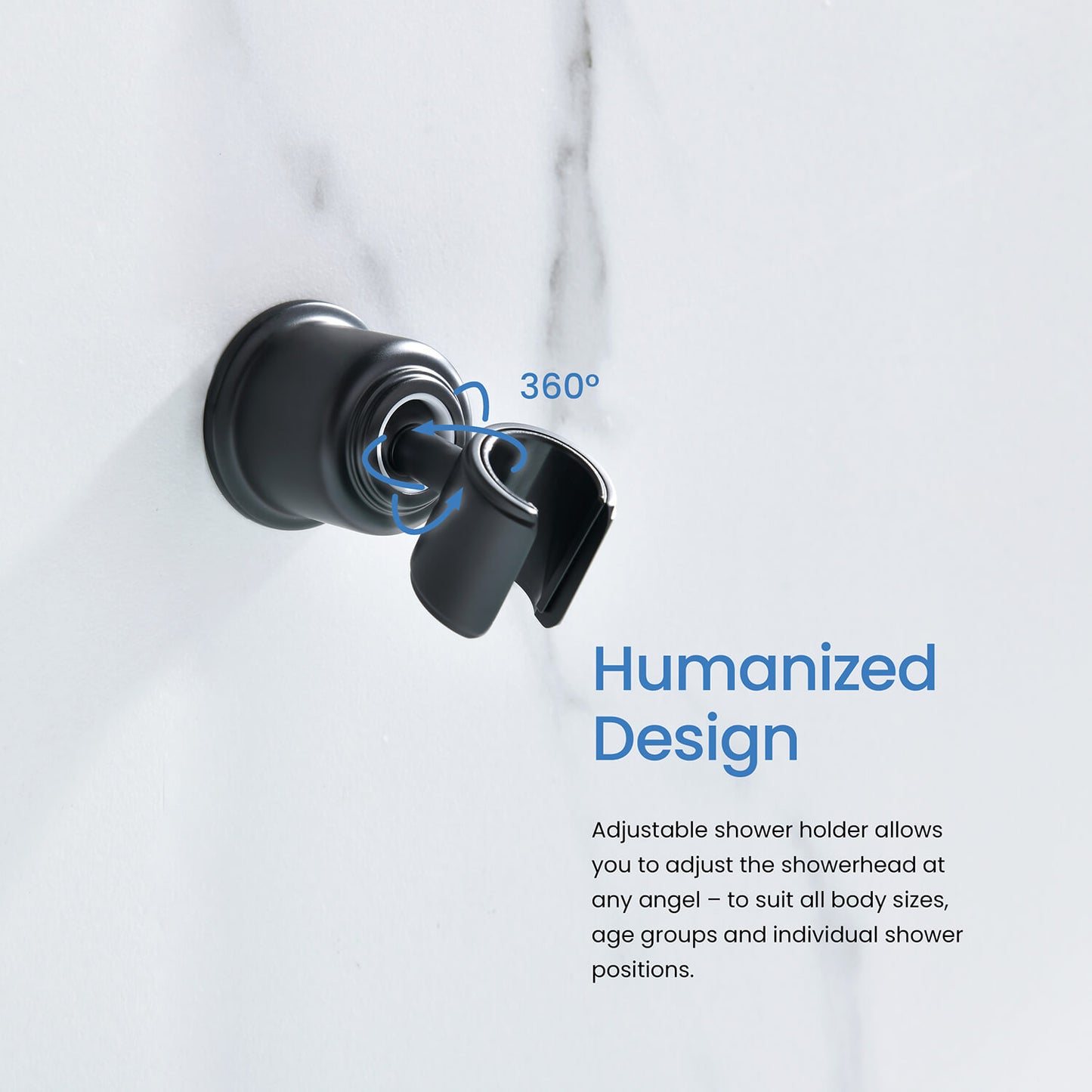 Aquavit Victoria adjustable brass hand shower bracket with 360-degree rotation AT152201
