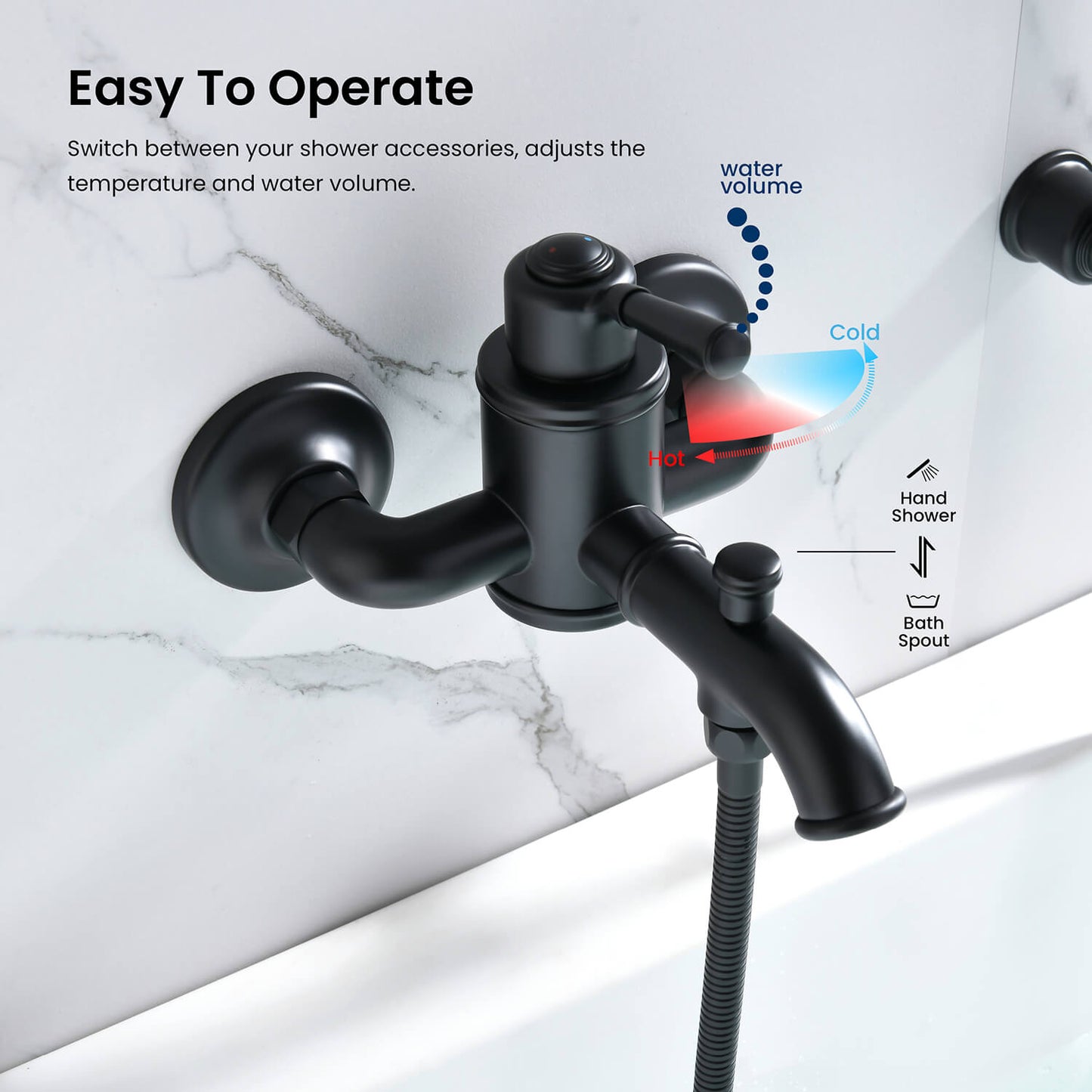 Aquavit Victoria single-lever bath shower mixer with hot and cold water control AT152201
