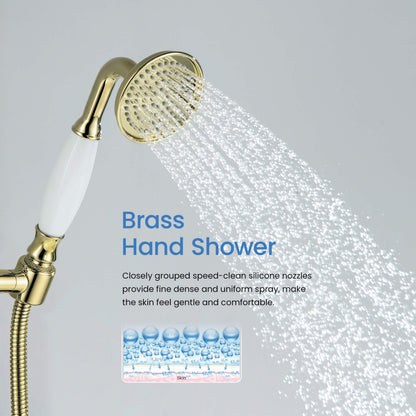 Aquavit Victoria single-function brass hand shower with spray flow