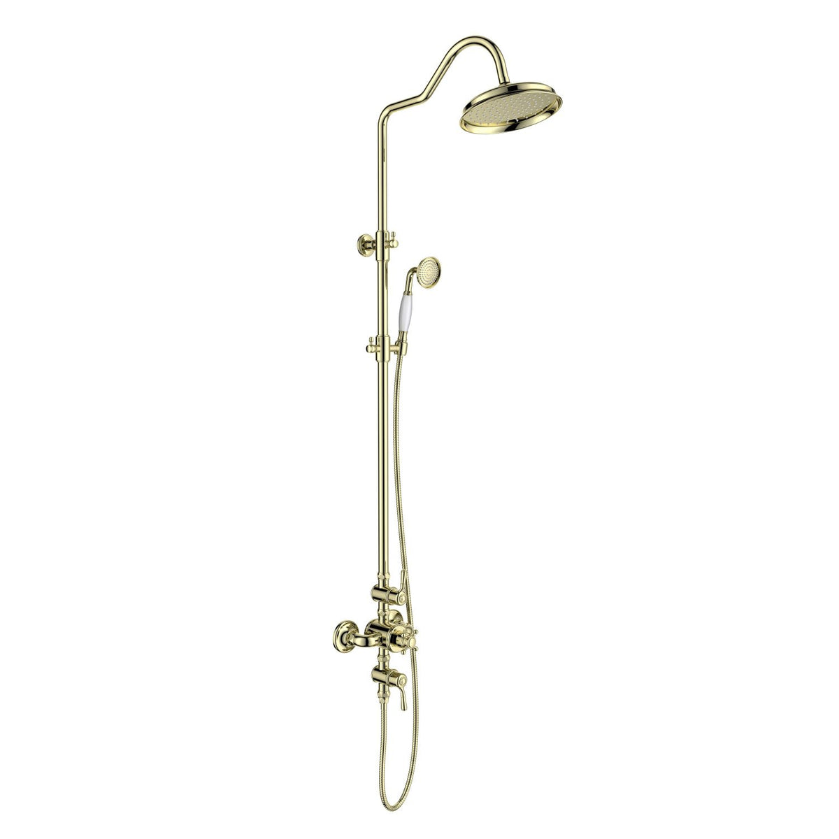 Aquavit Victoria brushed gold two-outlet thermostatic shower column AT157201