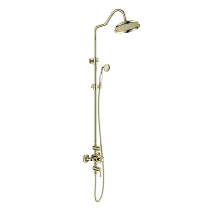 Aquavit Victoria brushed gold two-outlet thermostatic shower column AT157201