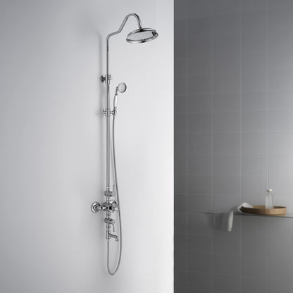Aquavit Victoria chrome three-outlet shower column in modern bathroom