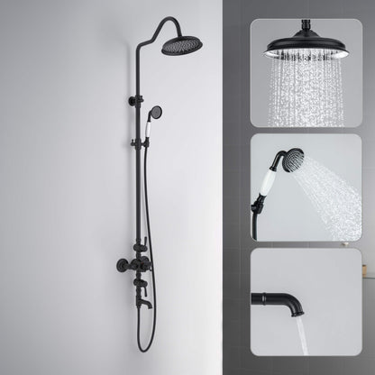 Aquavit Victoria three-outlet shower column with head shower hand shower and bath spout