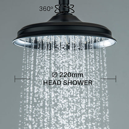 Aquavit Victoria Ø220 mm SUS304 overhead rain shower with swivel joint