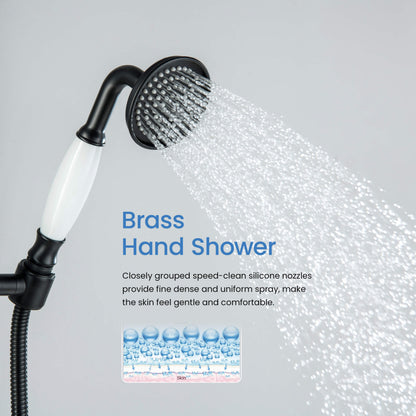 Aquavit Victoria single-function brass hand shower with spray flow