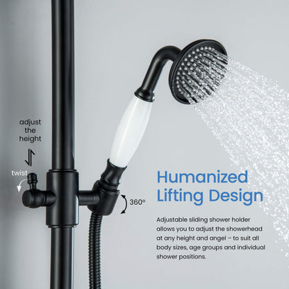 Aquavit Victoria adjustable brass hand shower bracket and shower rail