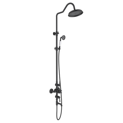 Aquavit Victoria matte black three-outlet thermostatic shower column AT157301