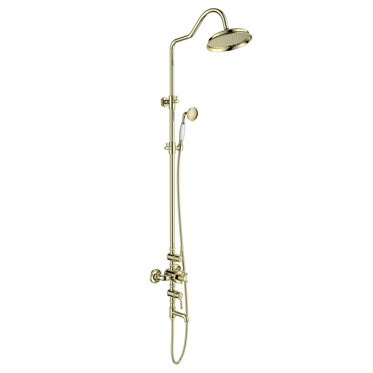 Aquavit Victoria Polished gold three-outlet thermostatic shower column AT157301