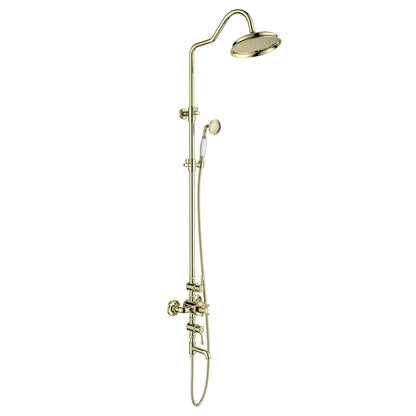 Aquavit Victoria Polished gold three-outlet thermostatic shower column AT157301
