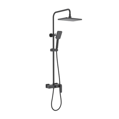 Aquavit Apple matte black three-outlet shower column with waterfall spout AT216101