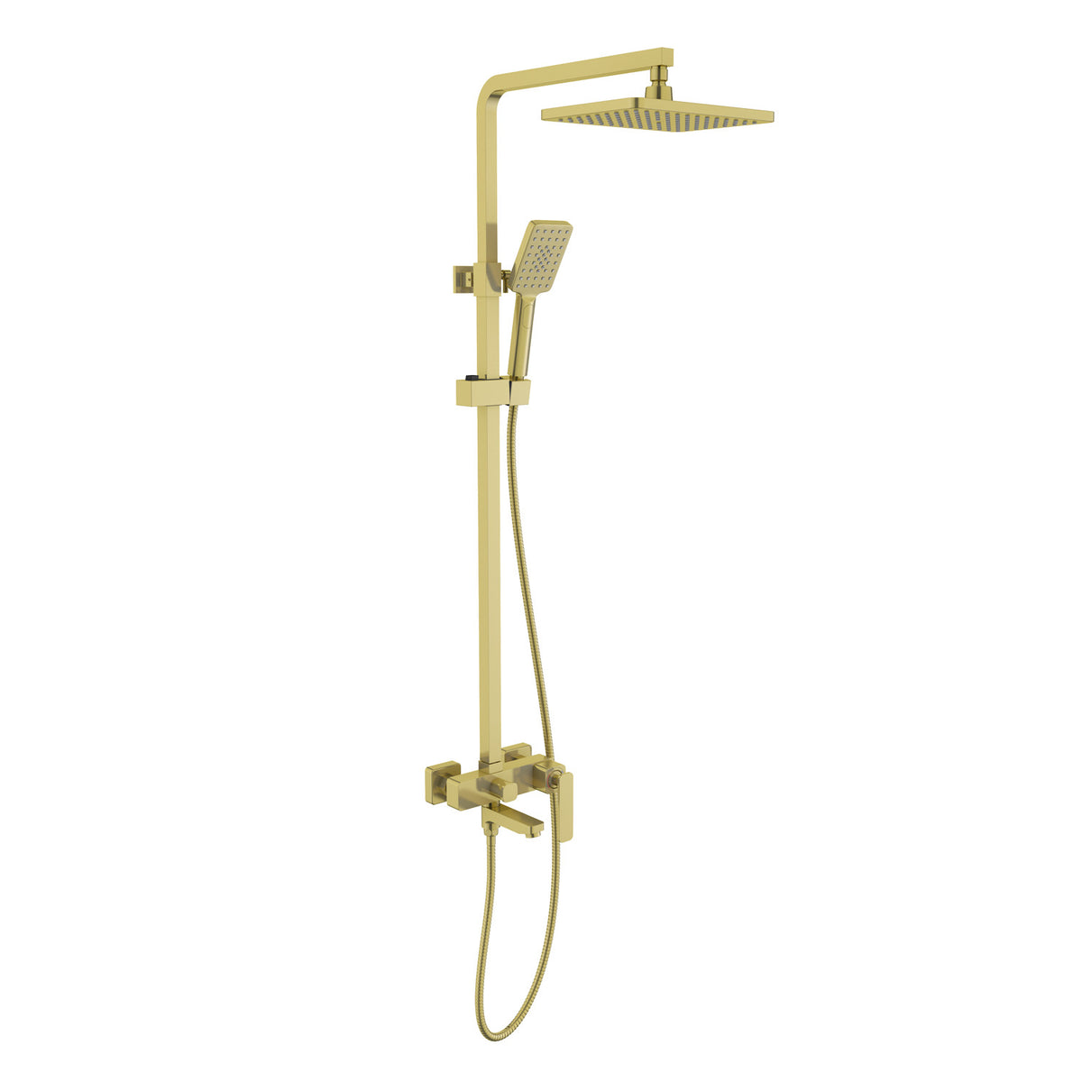Aquavit Apple brushed gold three-outlet shower column with swivel spout AT216301