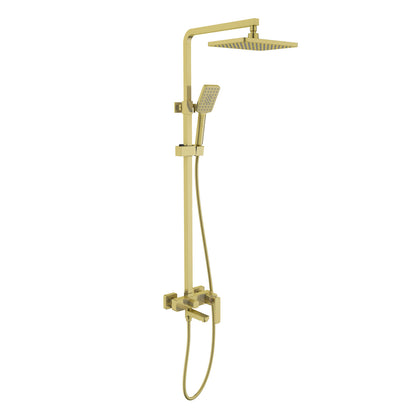 Aquavit Apple brushed gold three-outlet shower column with swivel spout AT216301