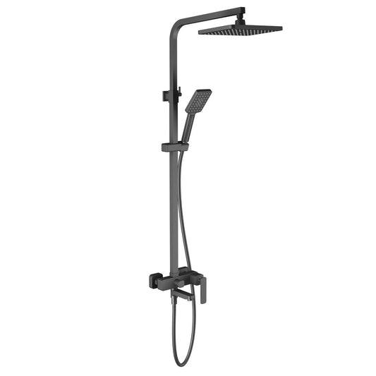 Aquavit Apple matte black three-outlet shower column with swivel spout AT216301