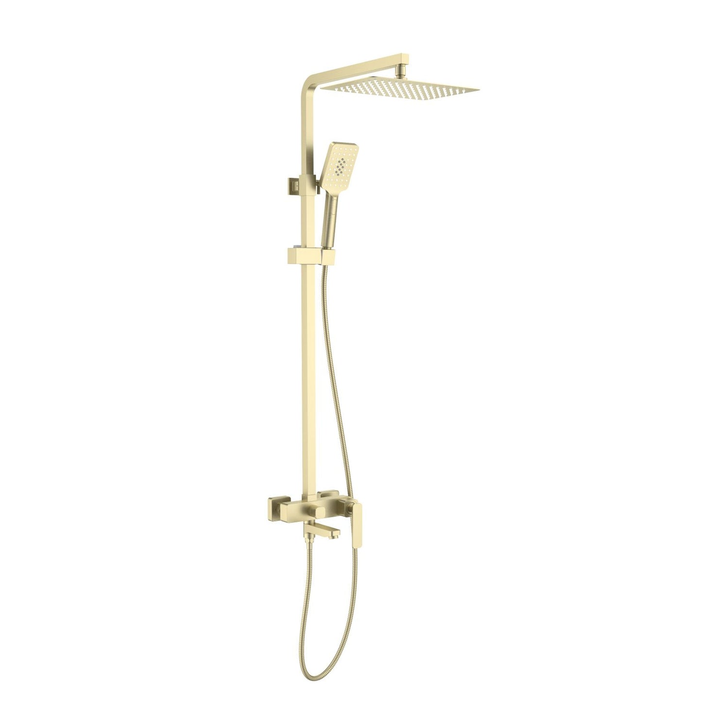 Aquavit Apple brushed gold three-outlet shower column with ultra-slim SUS304 head shower AT216302