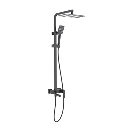 Aquavit Apple matte black three-outlet shower column with ultra-slim SUS304 head shower AT216302