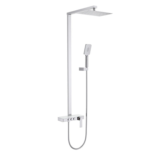 Aquavit Apple chrome push-button shower column with ultra-slim SUS304 head shower AT216402