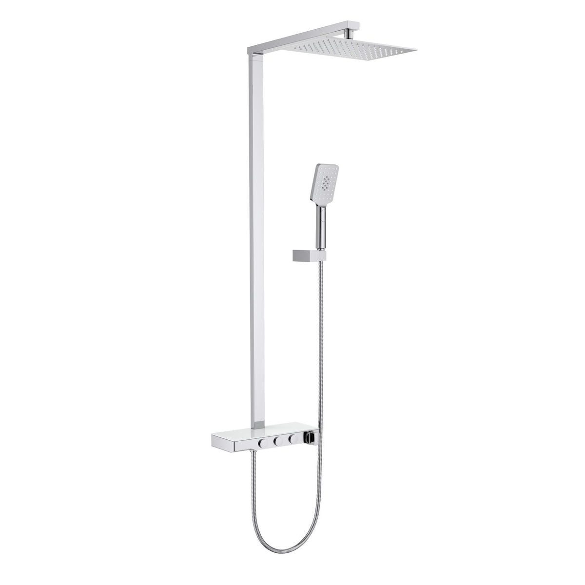 Aquavit Apple chrome push-button thermostatic shower column with stainless steel head shower AT217302