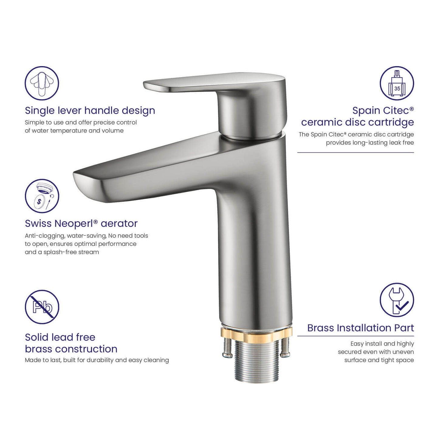 Harmony single handle basin faucet AT220011