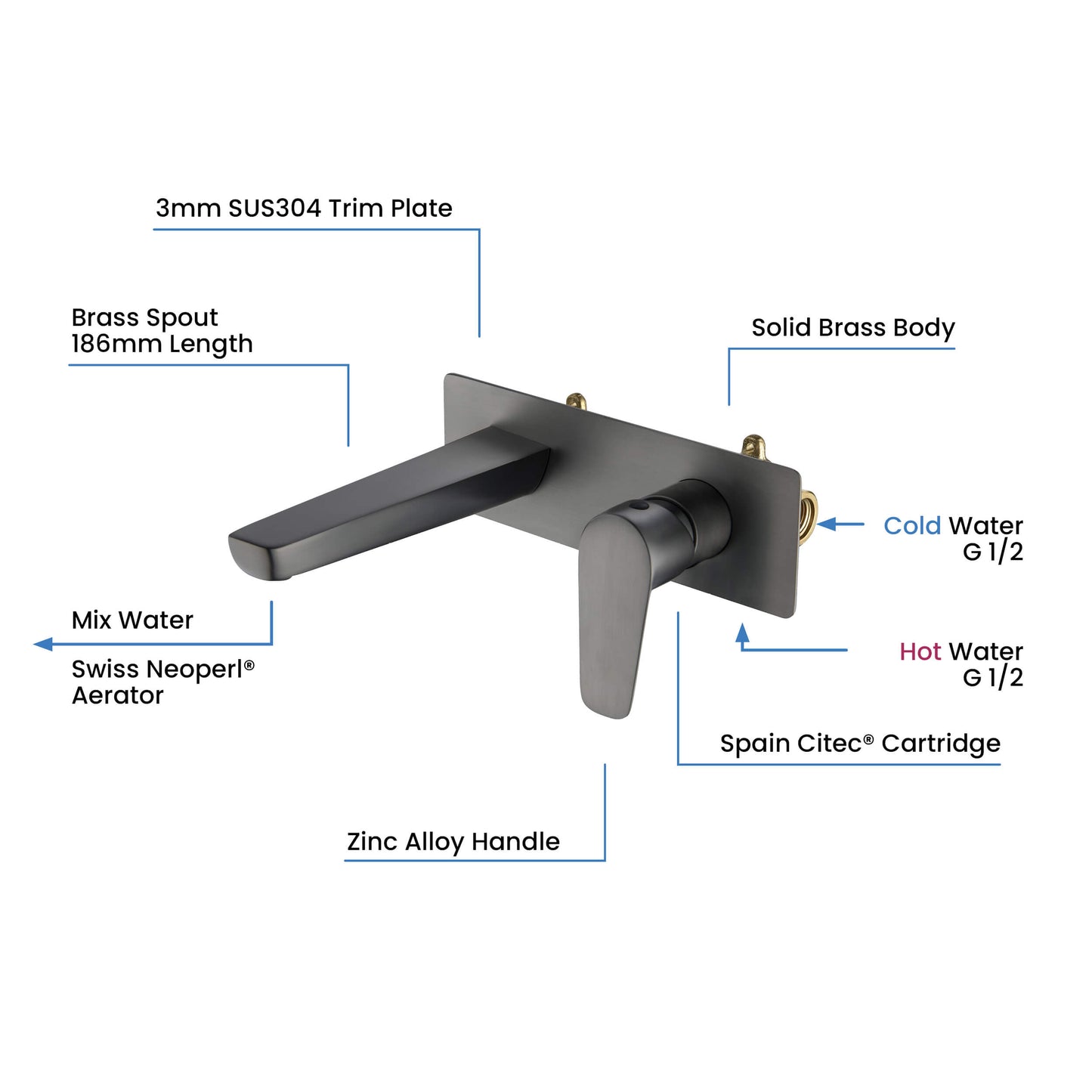 Harmony Series Wall-Concealed Basin Mixer AT220015