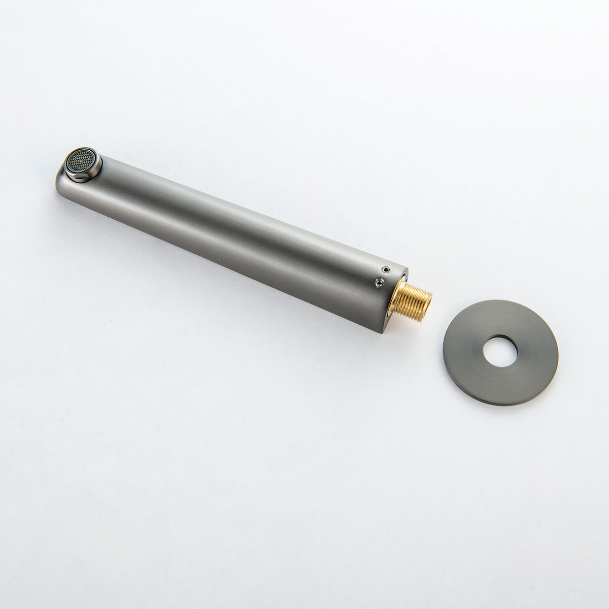 Aquavit Harmony brushed Gunmetal bath spout with G1/2 connection and round trim plate