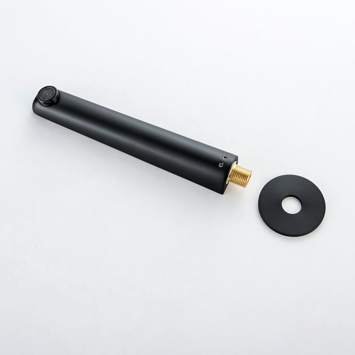 Aquavit Harmony matte black bath spout with G1/2 connection and round trim plate