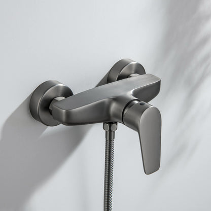 Aquavit Harmony brushed gunmetal wall-mounted shower mixer side view AT222100