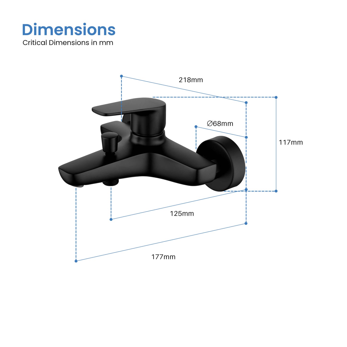 Aquavit Harmony AT222200 bath shower mixer dimensions drawing