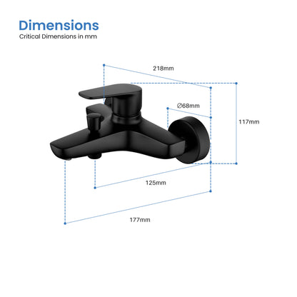 Aquavit Harmony AT222200 bath shower mixer dimensions drawing