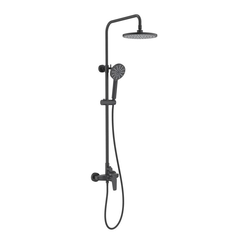 Aquavit Harmony matte black solid brass two-outlet shower column AT226201