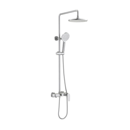 Aquavit Harmony Brushed Nickel three-outlet shower column with three-function hand shower AT226301