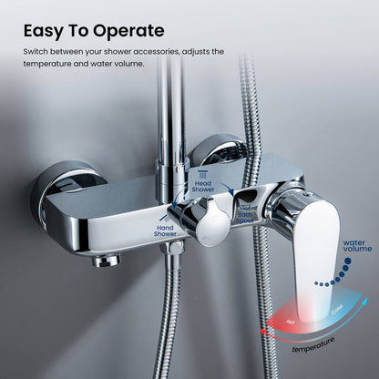 Aquavit Harmony single-lever shower mixer with bath spout and three-outlet control