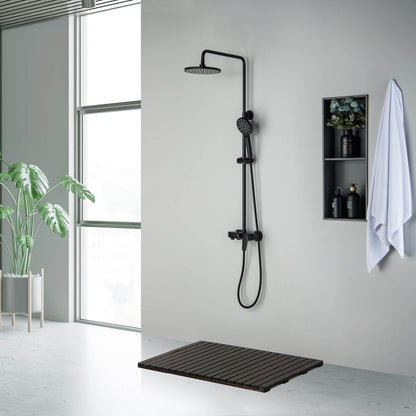 Aquavit Harmony matte black solid brass three-outlet shower column AT226301