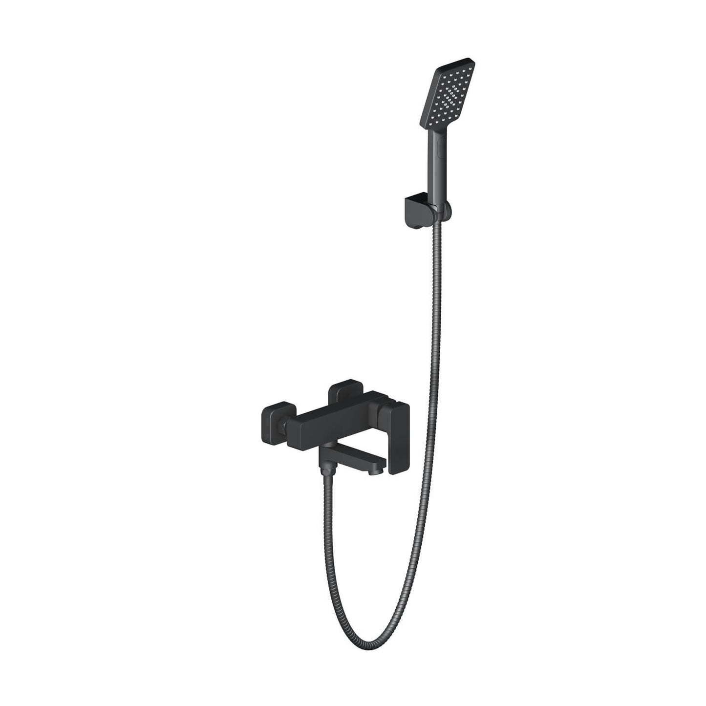 Aquavit Infinity matte black solid brass bath shower mixer set AT242201