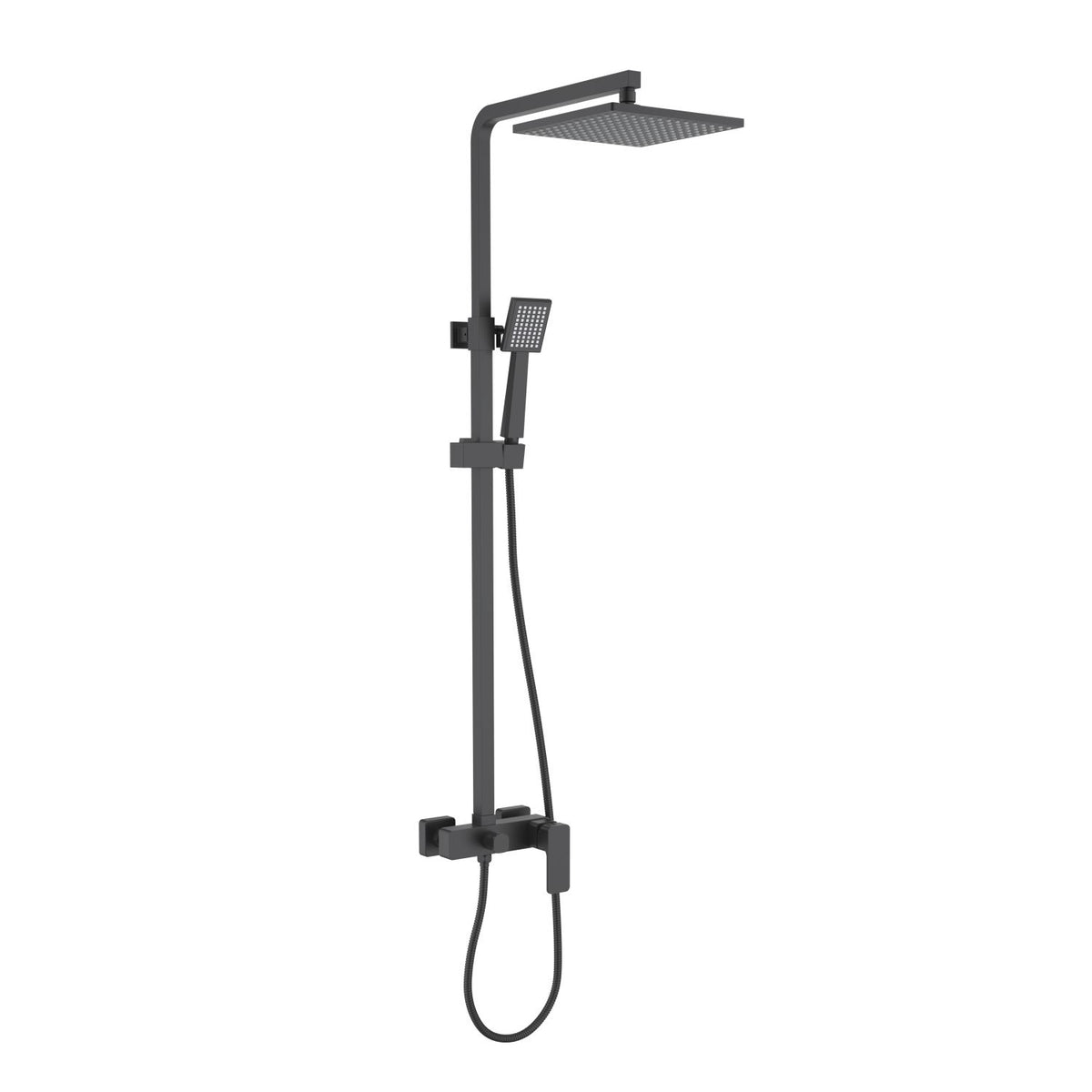 Aquavit Infinity matte black solid brass two-outlet shower column AT246201