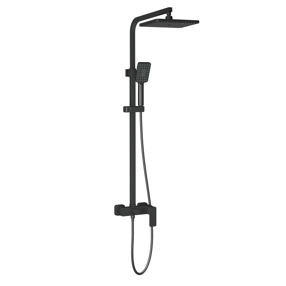 Aquavit Infinity matte black solid brass two-outlet shower column AT246202