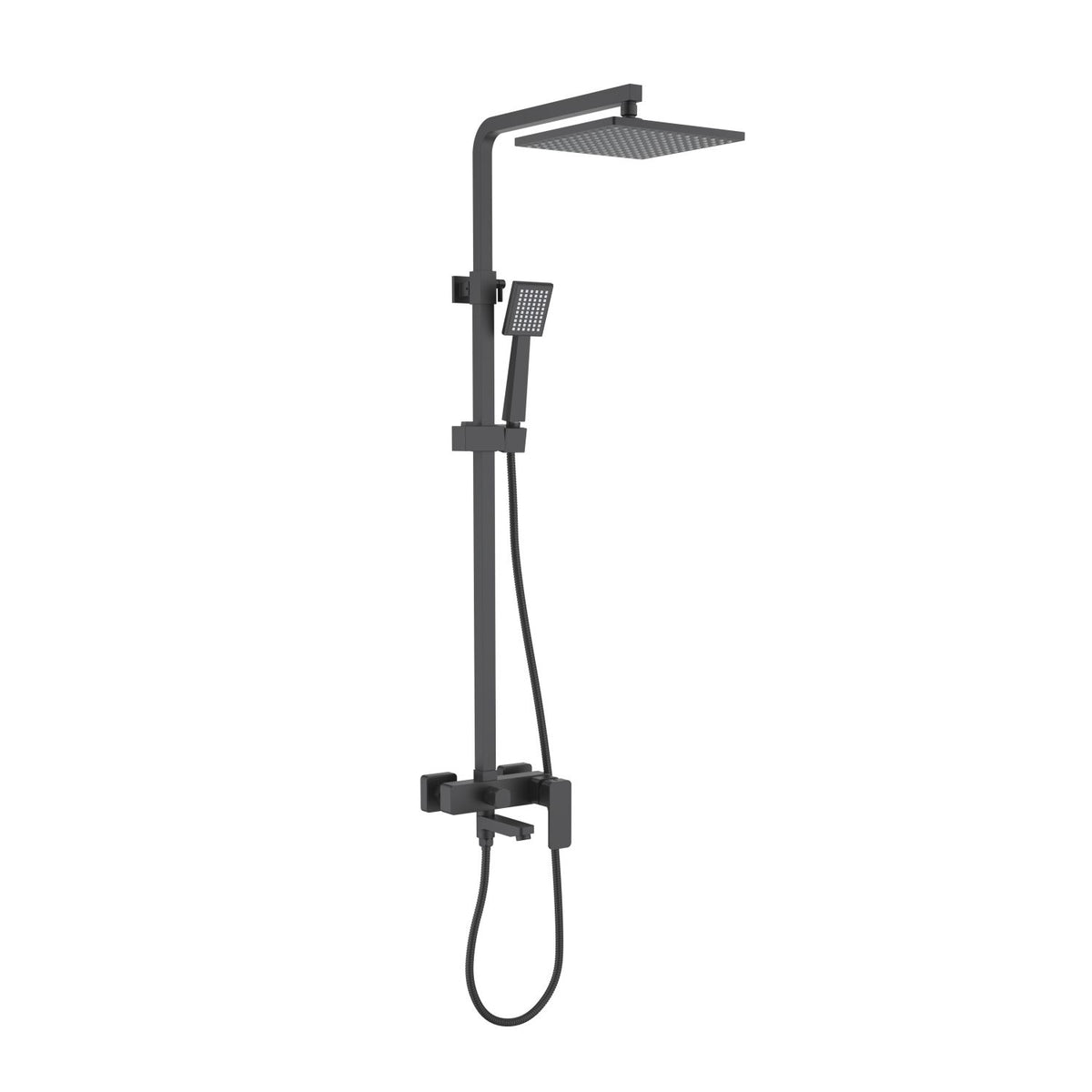 Aquavit Infinity matte black solid brass three-outlet shower column AT246301