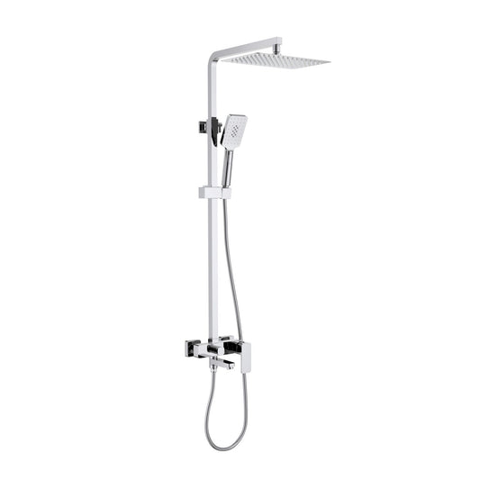 Aquavit Infinity chrome solid brass three-outlet shower column with slim SUS304 head shower AT246302