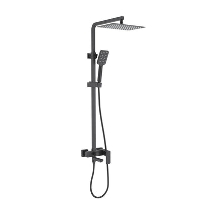 Aquavit Infinity Matte Black solid brass three-outlet shower column with slim SUS304 head shower AT246302