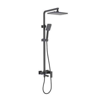 Aquavit Infinity Matte Black solid brass three-outlet shower column with ABS head shower AT246303