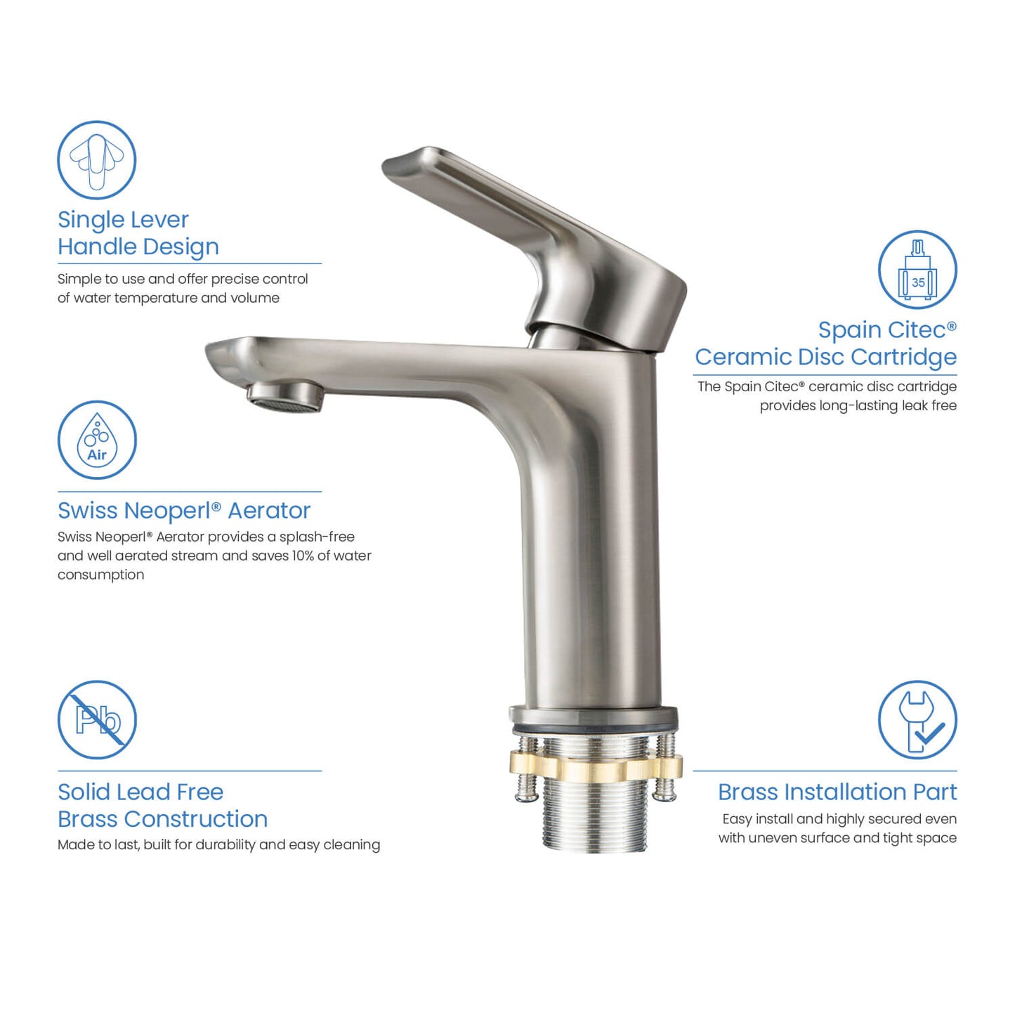 Vision single handle basin faucet AT250011