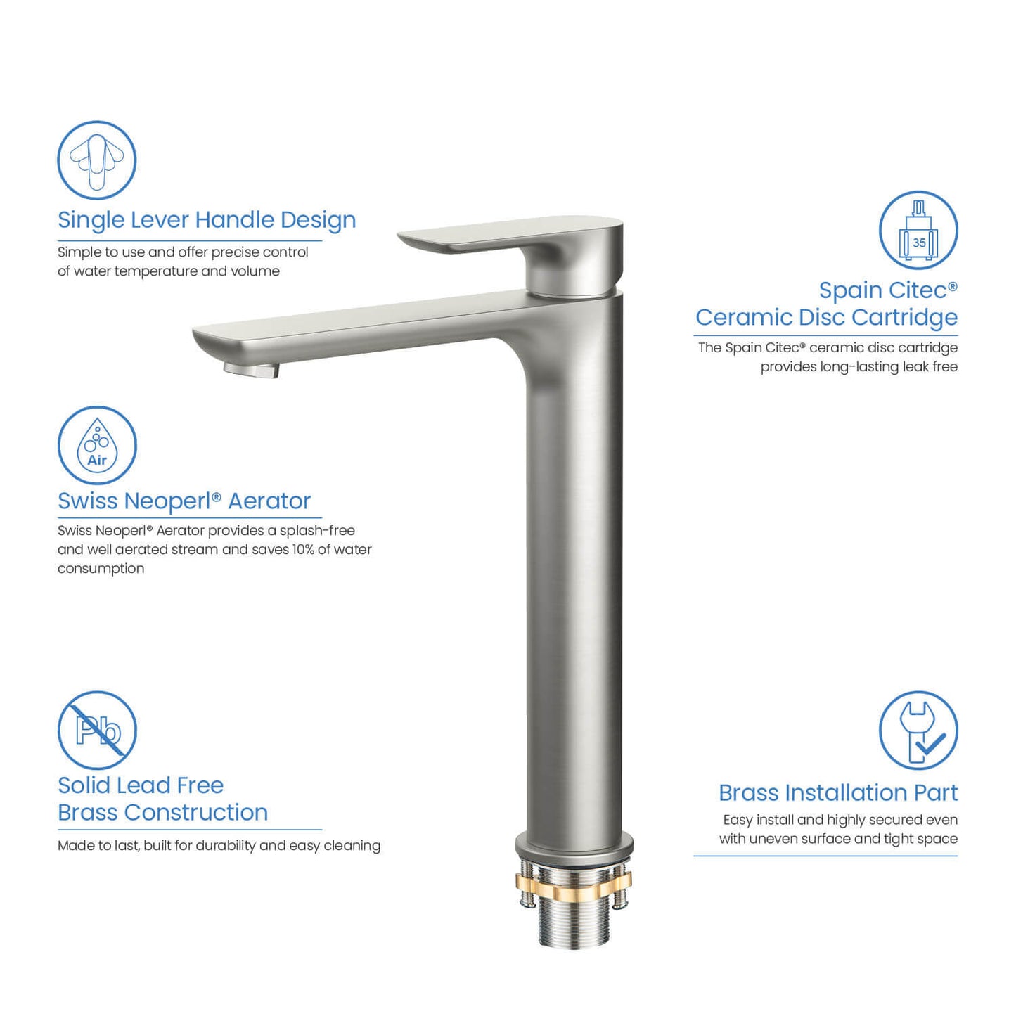 Vision single handle high basin mixer AT250012