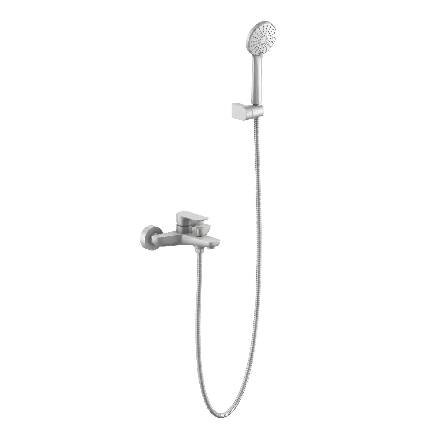 Aquavit Vision brushed nickel solid brass bath shower mixer set with three-function hand shower AT252201