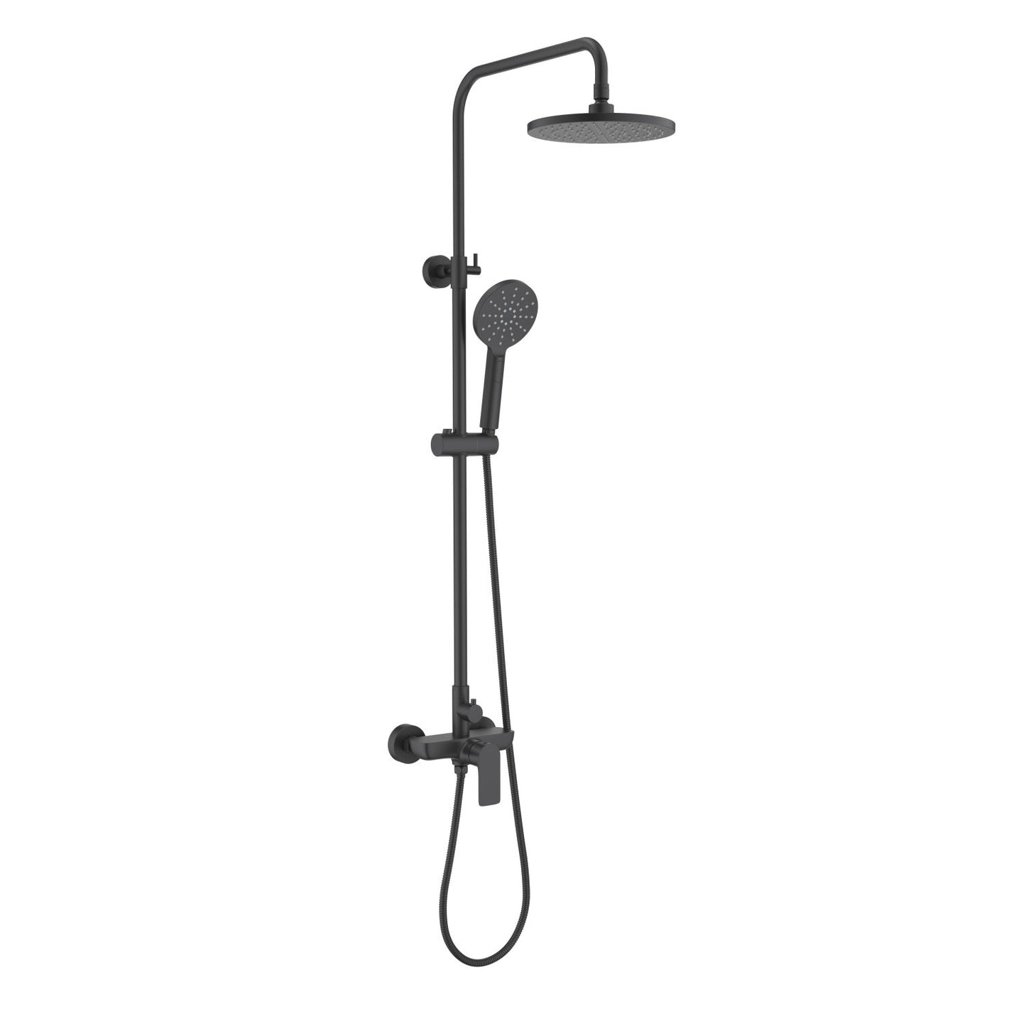Aquavit Vision Matte Black solid brass two-outlet shower column AT256201