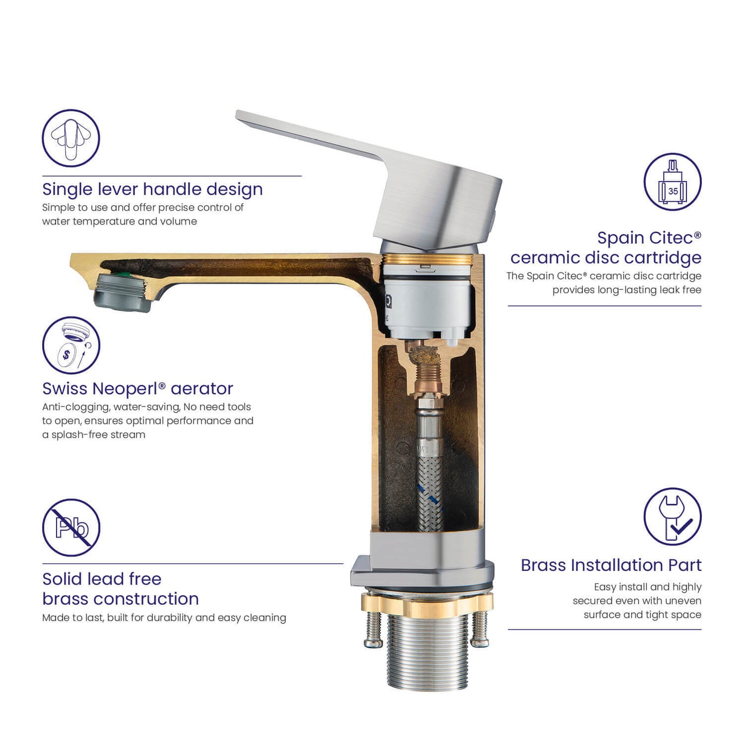 Ventus single handle basin faucet AT270011