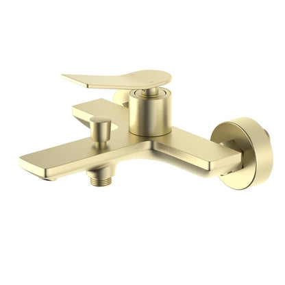 Aquavit Flow brushed gold solid brass wall-mounted bath shower mixer AT282200