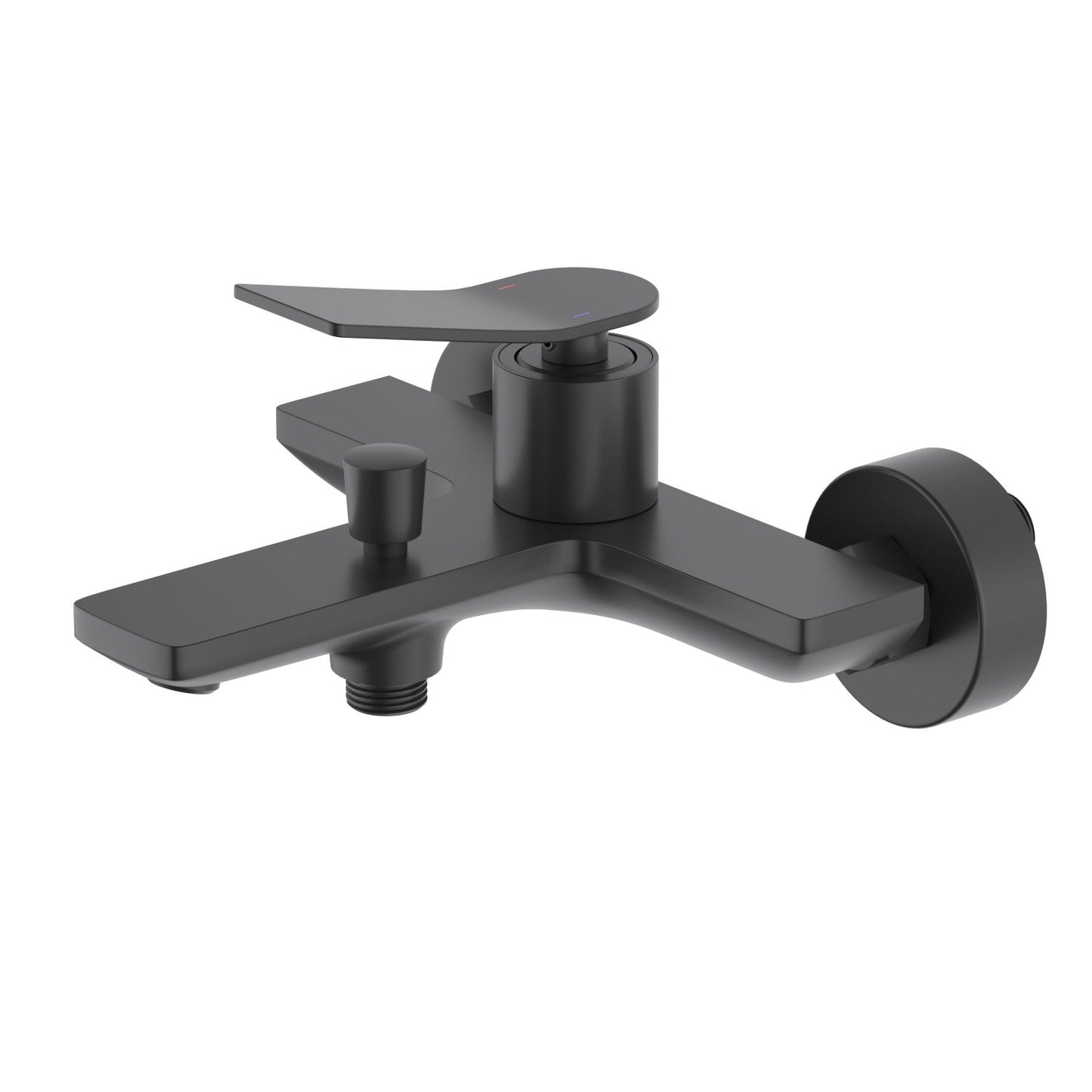 Aquavit Flow matte black solid brass wall-mounted bath shower mixer AT282200